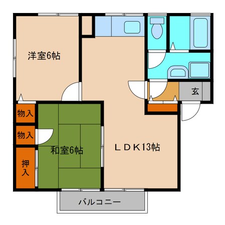 グランヴェール三河Ｂの物件間取画像